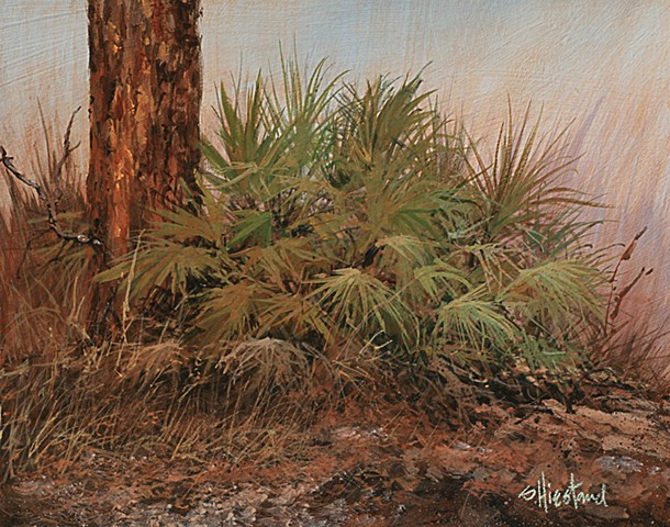 Florida palmetto and Pine trees painting acrylic Scott Hiestand