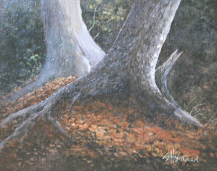 Oak trees Cypress Trees Acrylic Painting Scott Hiestand