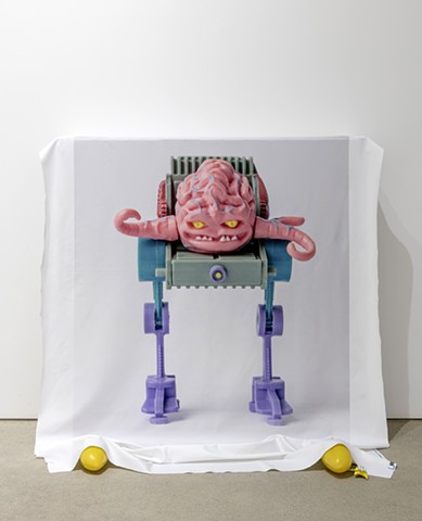 '(Krang) Always has seemed like a good stand-in for thoughts about being, and also object + display device, mango toes, banana hand'