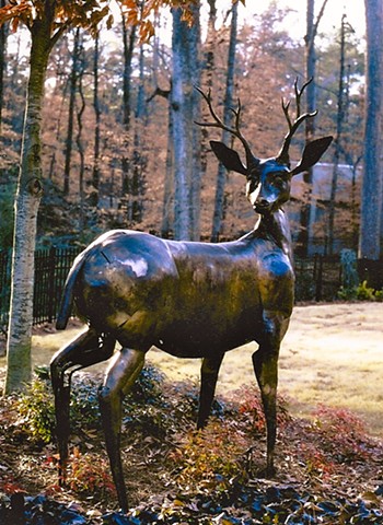 Bronze Stag sculpture by Thomas Prochnow