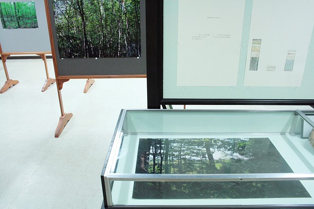 Installation View, "We've been to this site."
(View of left front display cases)