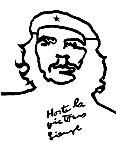 Che Guevara Powder Print on Glass