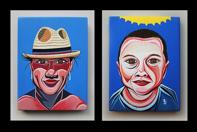 " D " and " R " from the " M " family portrait

acrylic on wood