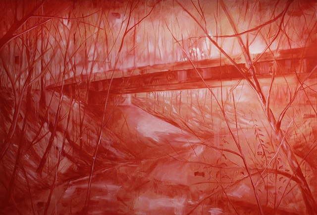 red forest painting contemporary film reference malerei 