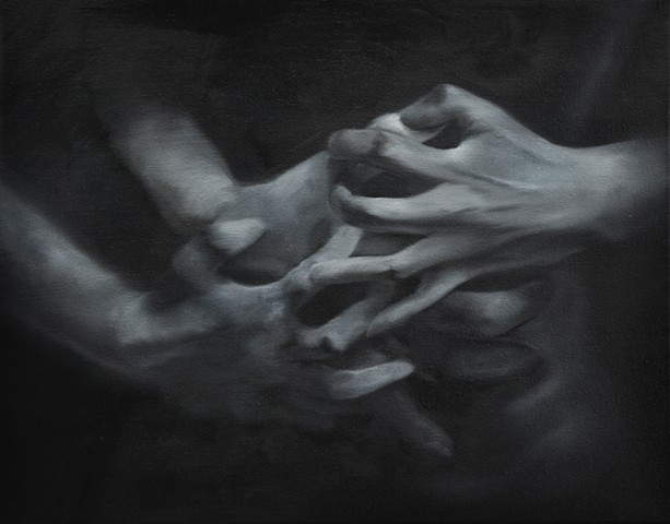 Day to Night, Hands  25x30 cm oil 