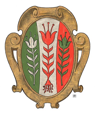 Coat of arms of the Italian noble family Zilia (also known as de Ziliis, Zilli, de Liliis) 