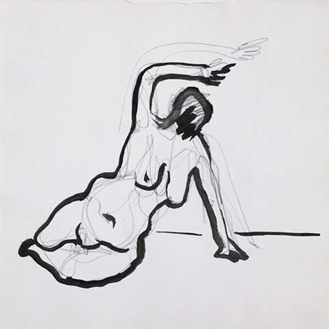 Nude Reclining with an Arm raised