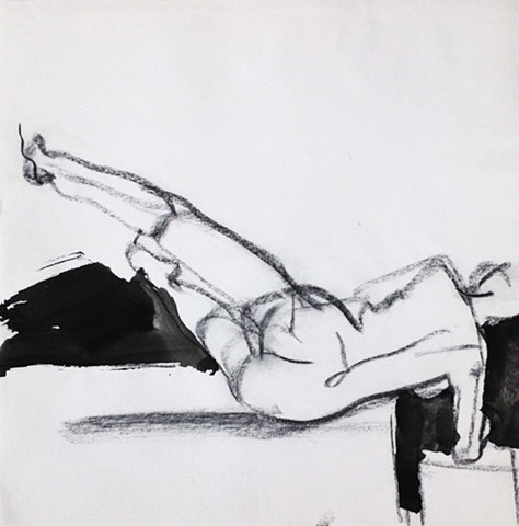 Nude Reclined with Lifted Legs