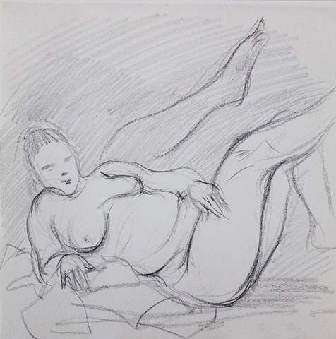 Nude Reclining With Legs Up