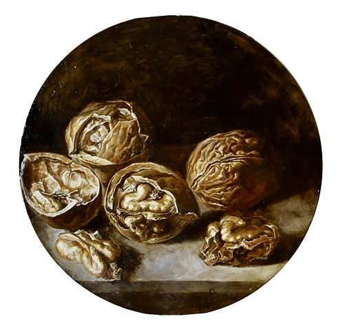 Walnuts, copy of Antonio de Pereda's still life.