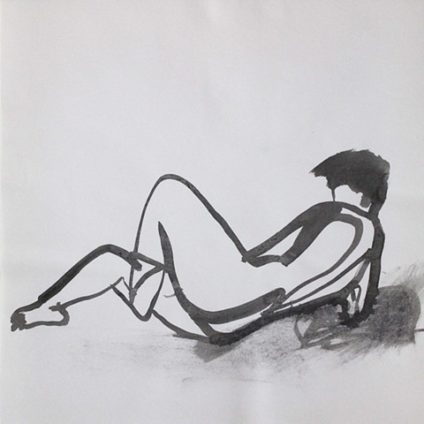 Nude Reclined, With Leg Bent