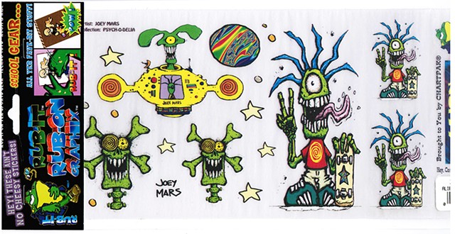 Chartpak Rub on graphics retail pack, Alien Skate Freak pack by Joey Mars