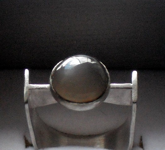 Sterling silver grey moonstone ring