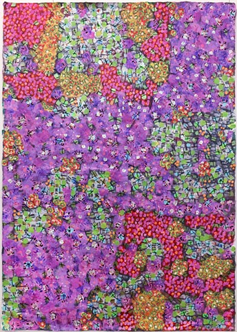 pink, violet, metallic, fine detail, fun, playful, cheerful, collage, colorful