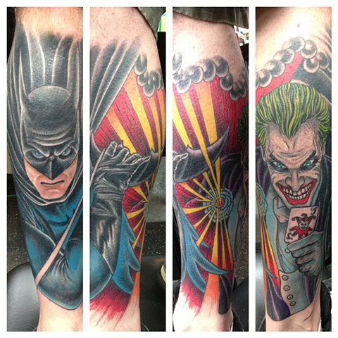 Batman & Joker Tattoo by Dan Wulff