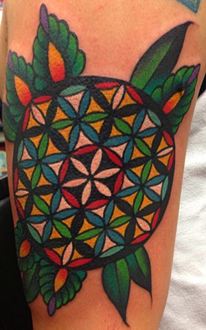 Geometric Flower Tattoo by Greg Christian