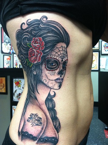 Day of the Dead Girl Tattoo by Mike Hutton
