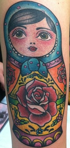 Nesting Doll Tattoo by Mike Hutton