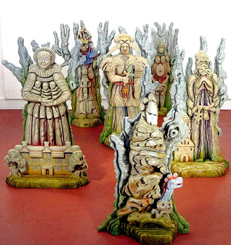 The Old Ones (front view) 
statues are 36" to 39" tall (without pedestal)