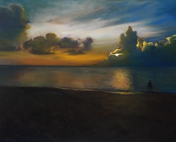 "west side sunset" oil on canvas 16"x20"