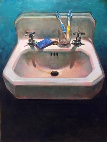 "sink" oil on panel 18"x24"