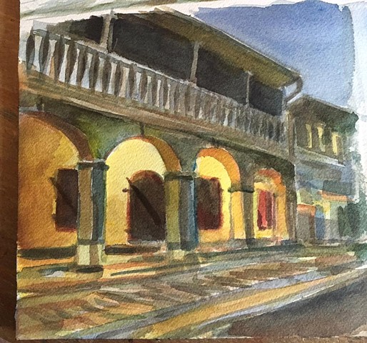 "Frederiksted evening"  watercolor on paper 8"x10"