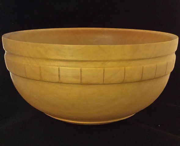 Maple Utility Bowl with Carved Side