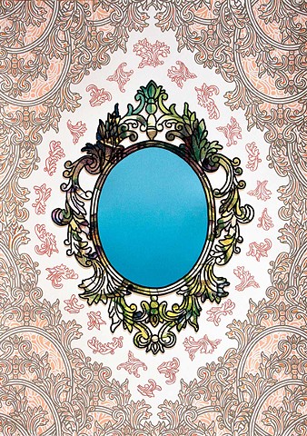 mirror surrounded by pattern