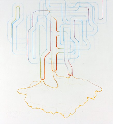 Colored Pencil Drawing of Pipelines by Kathleen Thum
