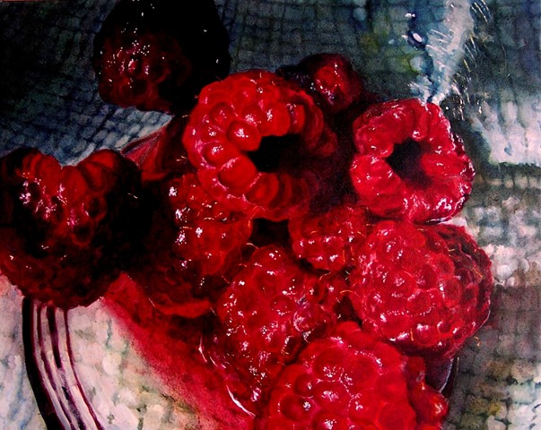 Red Raspberries, Still Life, Raspberry Painting, Realism, Oil Painting