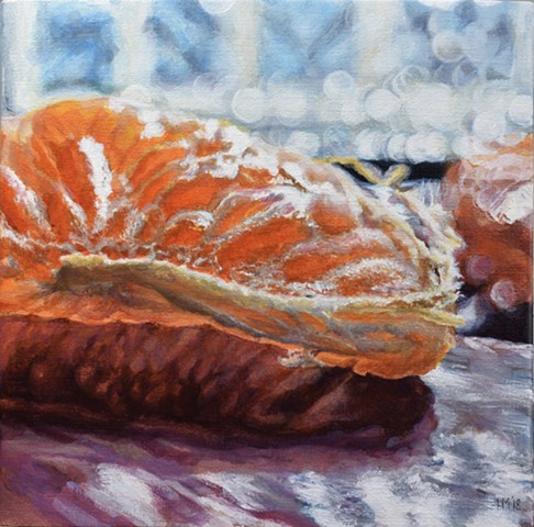 Citrus, orange, still life, small work, photo realism, oil painting, fruit painting 