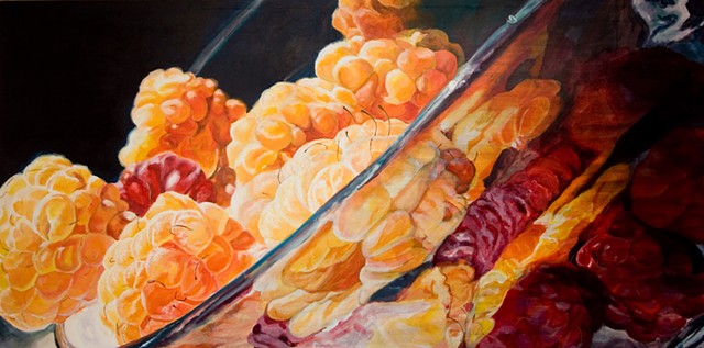 Raspberries, Still Life, Fruit Painting, Acrylic Painting, Photo Realism