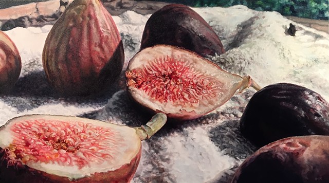 Fig Painting, Figs, Still Life, Photo Realism, Hyper-realism