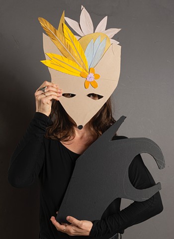 golden feather fox mask with hand shadow with Avraham Hay