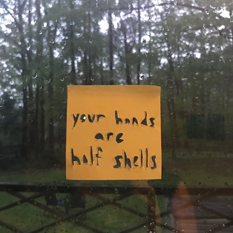 sticky note about your hands