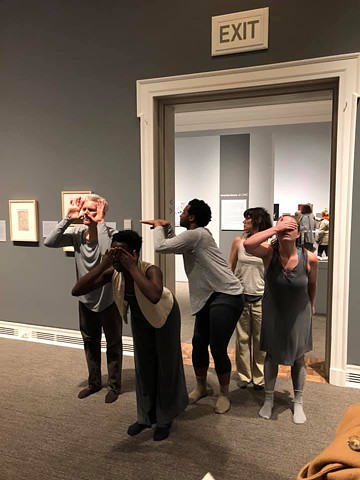Dance in the Galleries, Ackland Art Museum 2019, choreography by Killian Manning, Inspired by the drawings of Santiago Ramon y Cajal, photo by Heather Trateau
