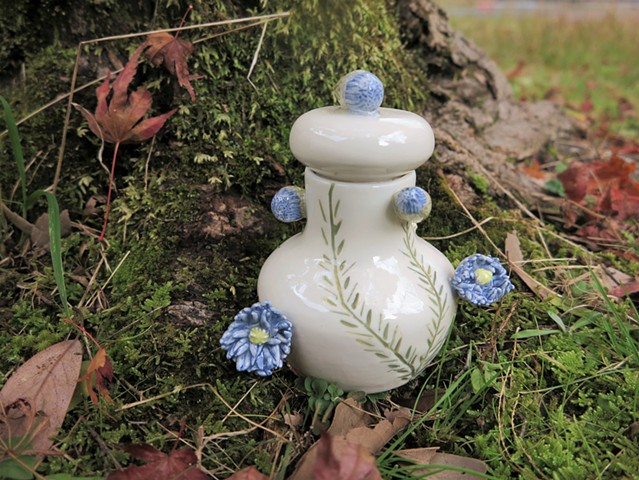Blue Floral Jar (View 3)