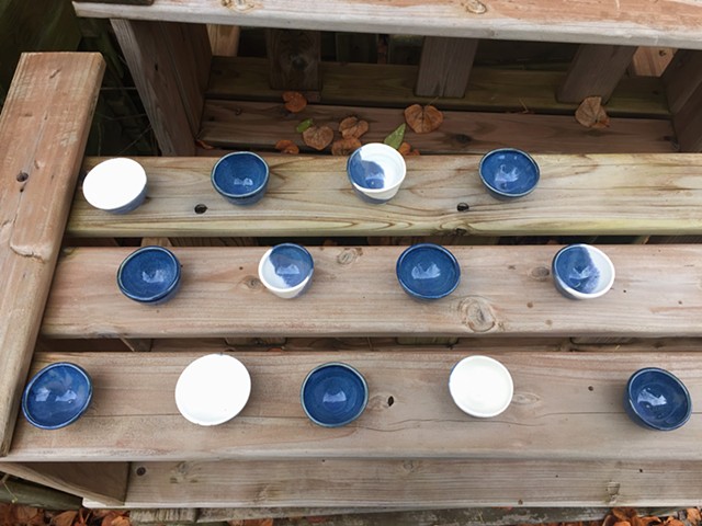 Blue and White Glazed Porcelain Bowls
