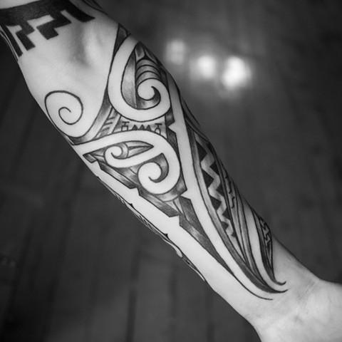 Tattoo by Mikel - Kelowna B.C. Canada. Maori inspired with some Polynesian as well.