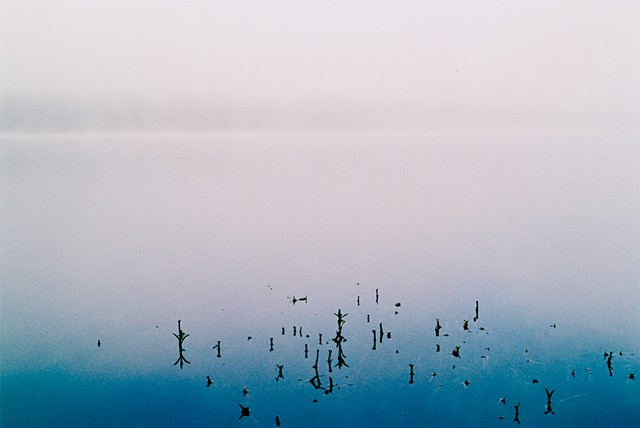 Fairfax lake, mist, osage, water