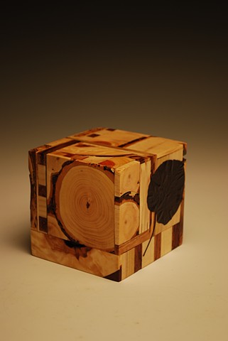 Laminated wood cube