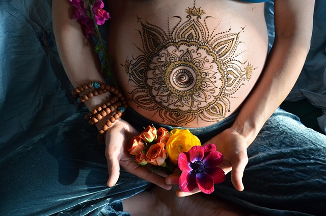 Henna Belly Mandala done at a Blessingway