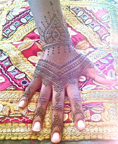 Moroccan style henna hand design
