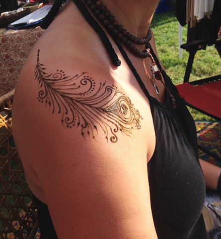 Henna Feather on shoulder