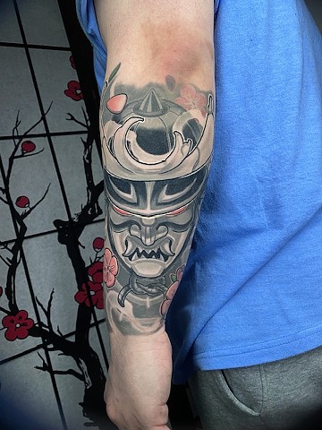 Black and grey Samurai tattoo, Best color tattoos, New School Tattoo, Phoenix, Arizona Tattoo Artist,