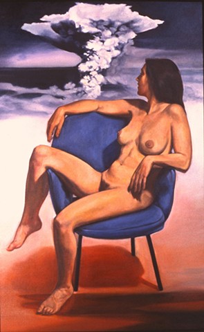 Pamela Sienna oil paintings of bodies and bombs, nude