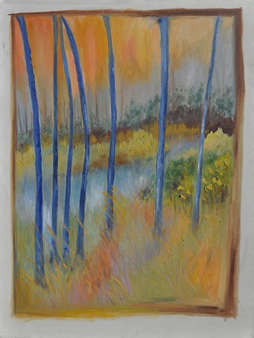 Abstract Impressionist andscape in oil
