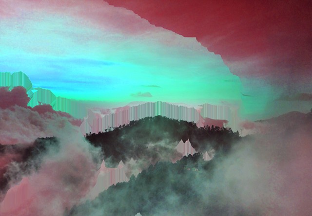 Digital Artwork, glitched mountain, created by J4Kd