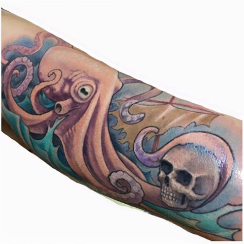 LovecraftTattoo, Tattoo Studio, Connecticut Tattoo Studio, CT Tattoo, Best Tattoo, Octopus Tattoo, Pirate Ship Tattoo, Connecticut, New England,