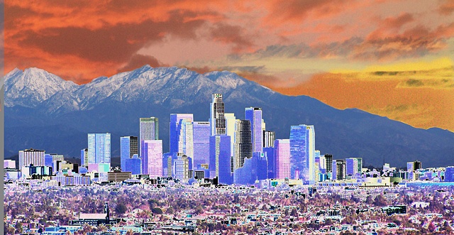 Solar Los Angeles 1/1/2011 a surreal image of Downtown Los Angeles by Richard Mann